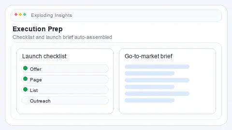 Execution docs and checklist items being completed.